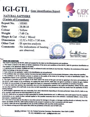 7.48/CT Yellow sapphire with Govt Lab Certificate-56610